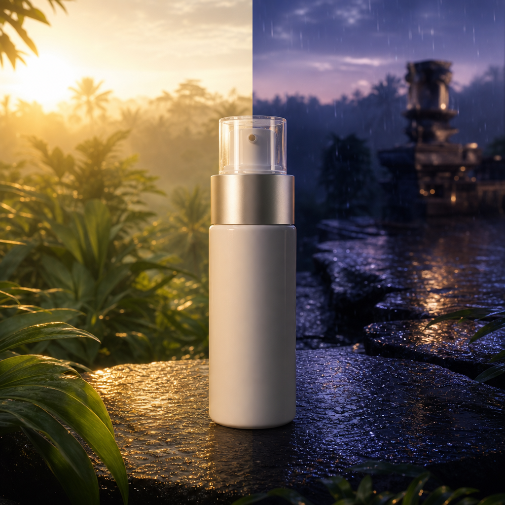 AURA All Round Serum — morning and evening routine in tropical climate
